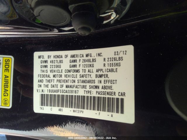 Photo 8 VIN: 19UUA9F55CA009167 - ACURA TL 