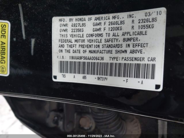 Photo 8 VIN: 19UUA9F56AA006436 - ACURA TL 