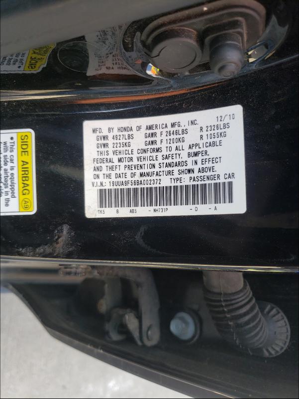 Photo 9 VIN: 19UUA9F56BA002372 - ACURA TL 