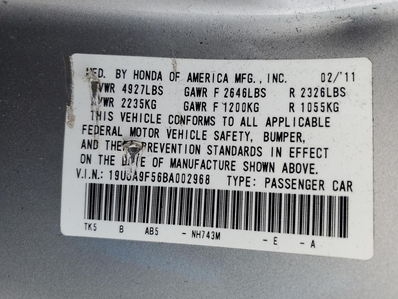 Photo 11 VIN: 19UUA9F56BA002968 - ACURA TL 