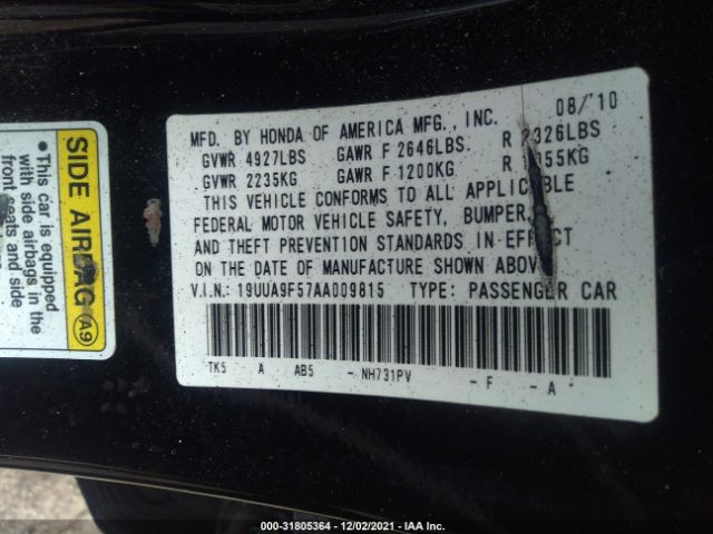 Photo 8 VIN: 19UUA9F57AA009815 - ACURA TL 