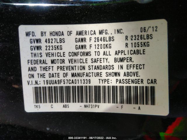 Photo 8 VIN: 19UUA9F57CA011339 - ACURA TL 