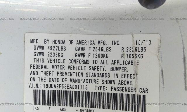 Photo 8 VIN: 19UUA9F58EA001115 - ACURA TL 