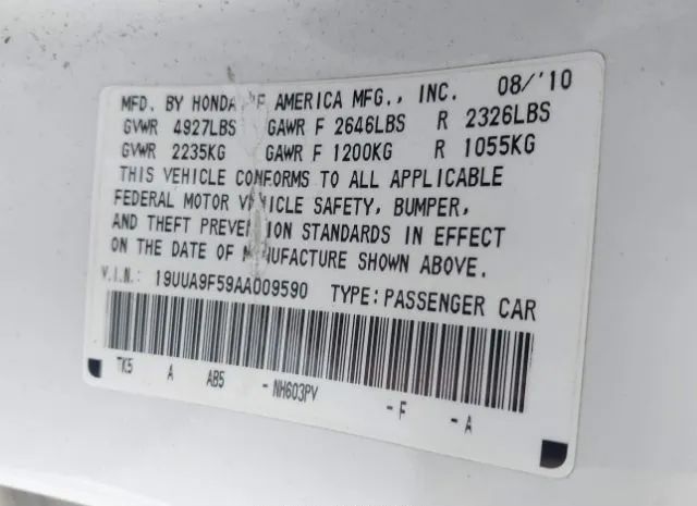 Photo 8 VIN: 19UUA9F59AA009590 - ACURA TL 