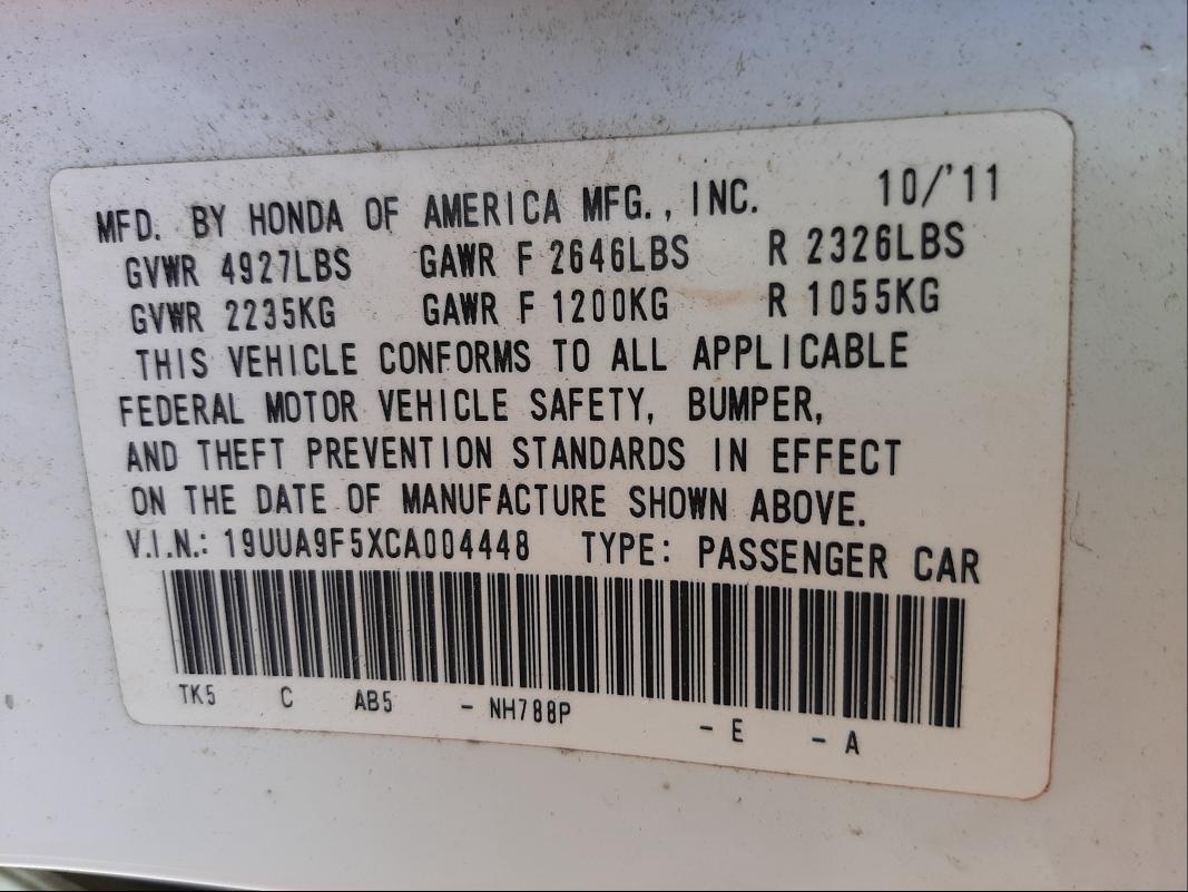 Photo 9 VIN: 19UUA9F5XCA004448 - ACURA TL 