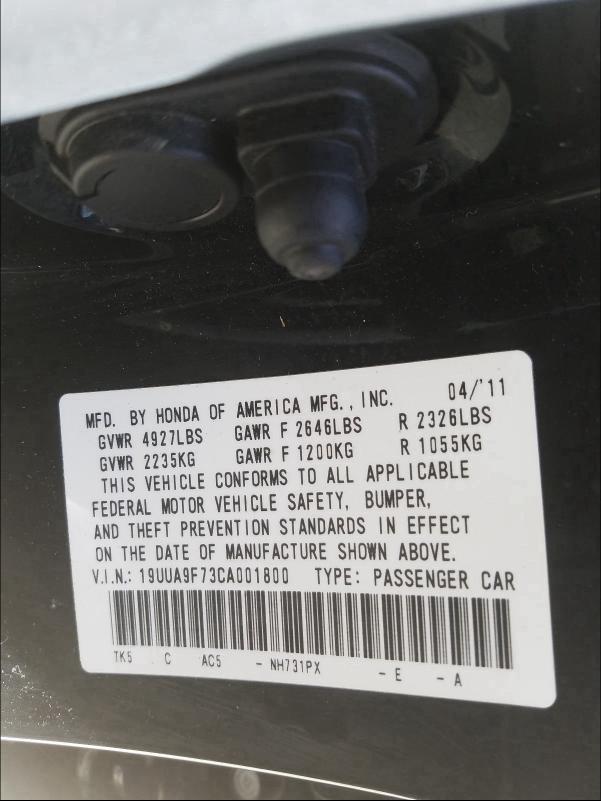 Photo 9 VIN: 19UUA9F73CA001800 - ACURA TL 