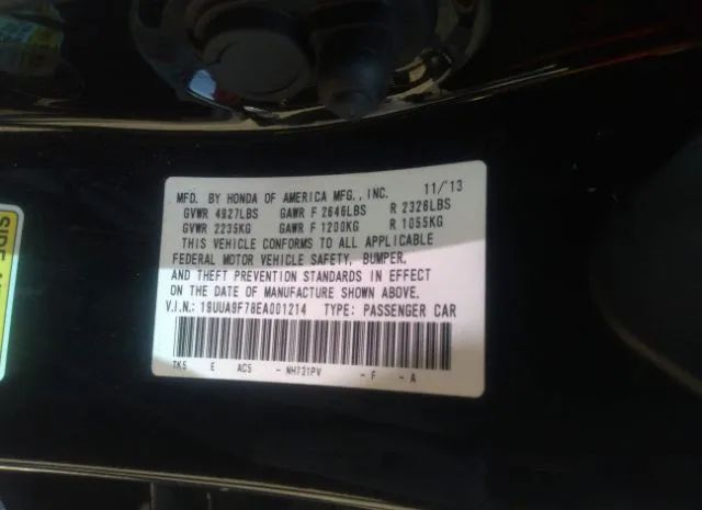 Photo 8 VIN: 19UUA9F78EA001214 - ACURA TL 