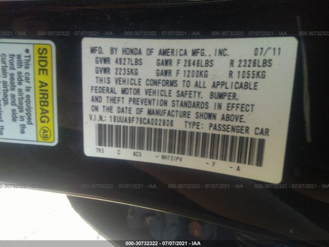 Photo 8 VIN: 19UUA9F79CA002806 - ACURA TL 