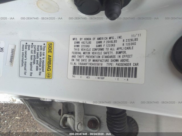 Photo 8 VIN: 19UUA9F79CA005818 - ACURA TL 