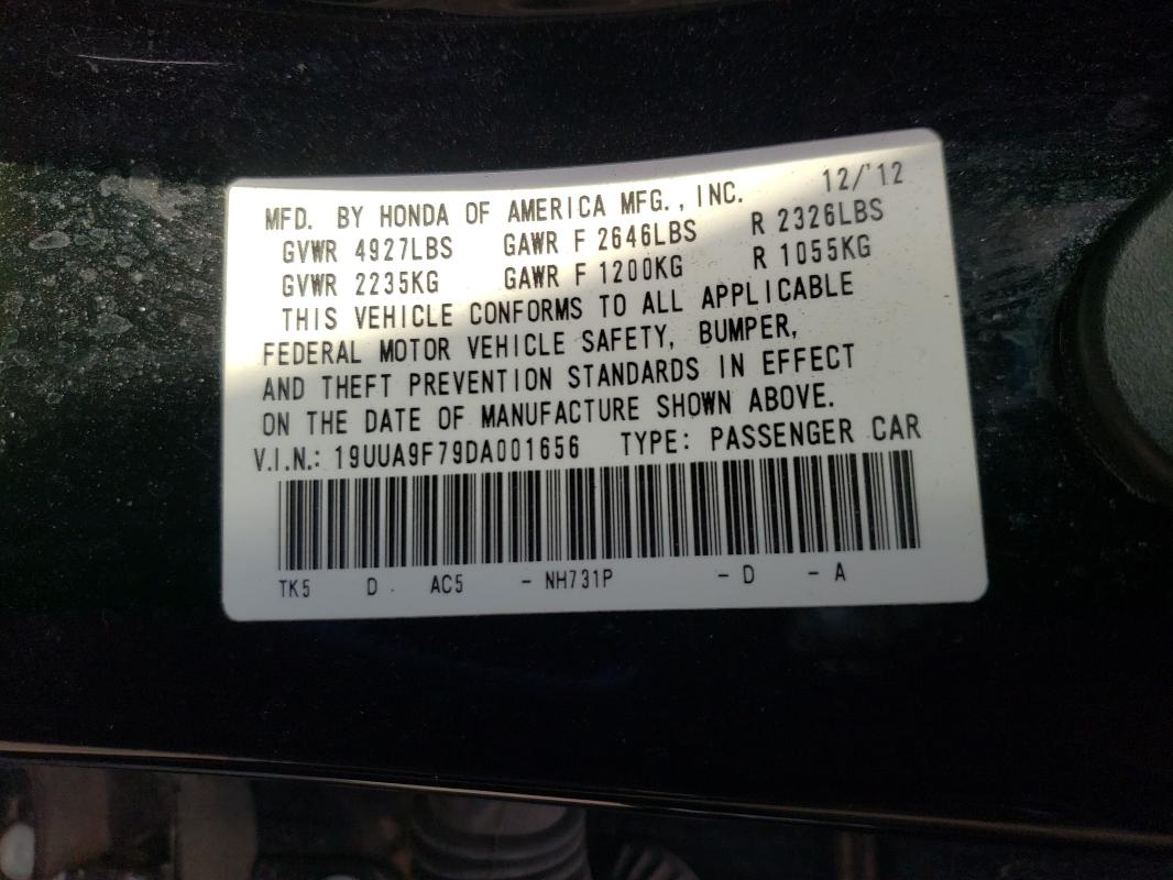 Photo 9 VIN: 19UUA9F79DA001656 - ACURA TL ADVANCE 