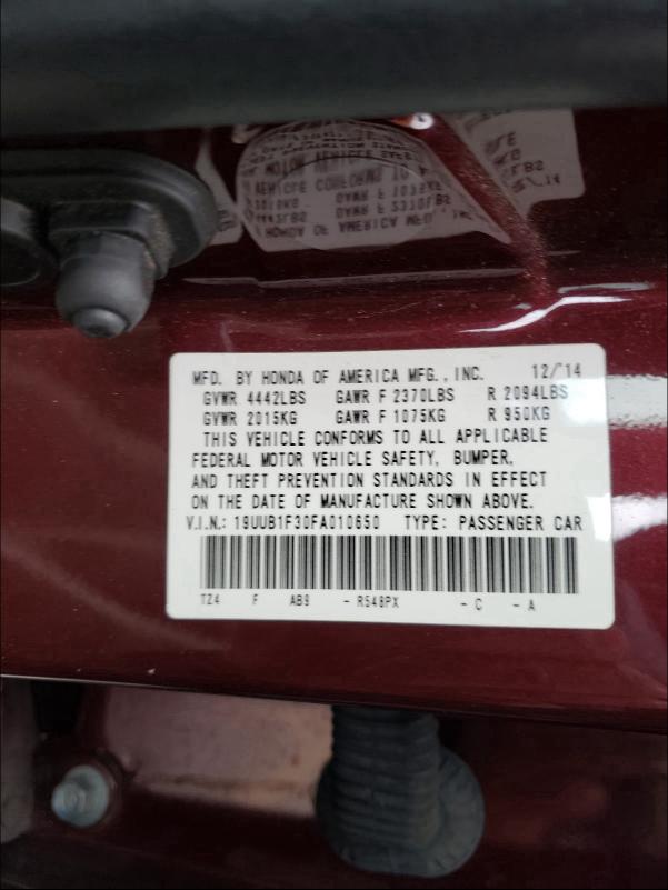 Photo 9 VIN: 19UUB1F30FA010650 - ACURA TLX 