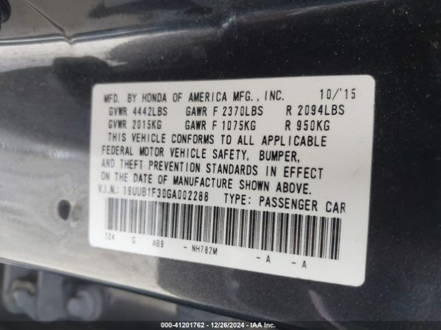 Photo 8 VIN: 19UUB1F30GA002288 - ACURA TLX 