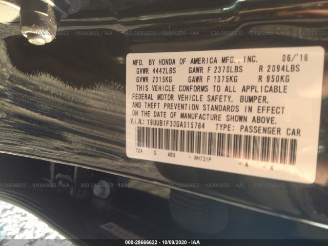 Photo 8 VIN: 19UUB1F30GA015784 - ACURA TLX 