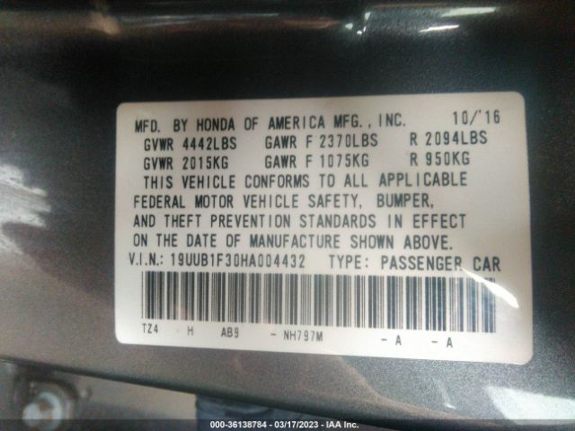 Photo 8 VIN: 19UUB1F30HA004432 - ACURA TLX 