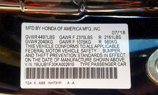 Photo 9 VIN: 19UUB1F30KA002610 - ACURA TLX 