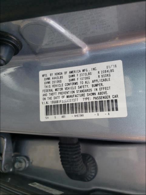 Photo 9 VIN: 19UUB1F32GA007377 - ACURA TLX 