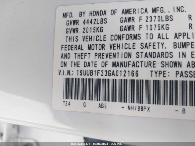 Photo 8 VIN: 19UUB1F33GA012166 - ACURA TLX 