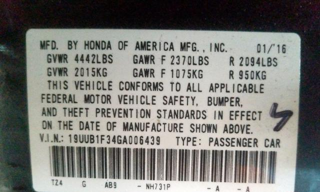 Photo 9 VIN: 19UUB1F34GA006439 - ACURA TLX 