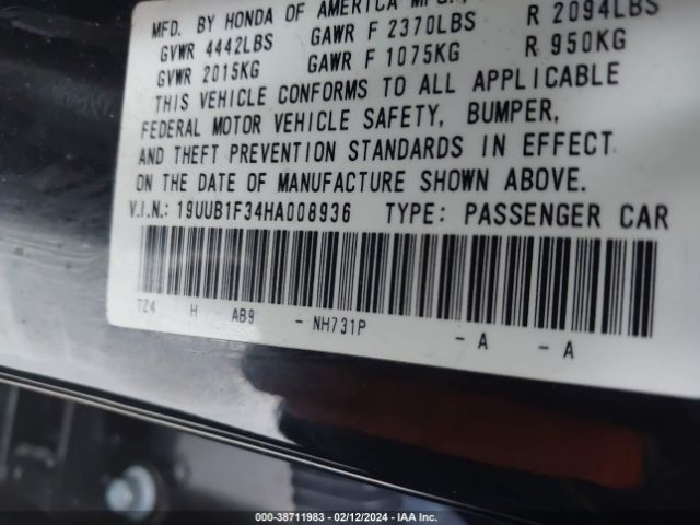 Photo 8 VIN: 19UUB1F34HA008936 - ACURA TLX 