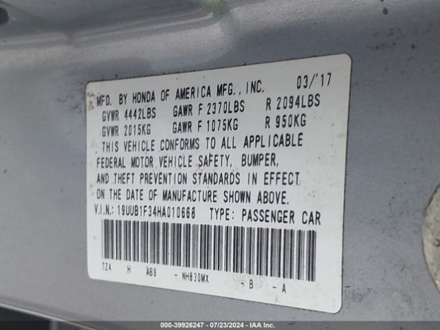 Photo 8 VIN: 19UUB1F34HA010668 - ACURA TLX 