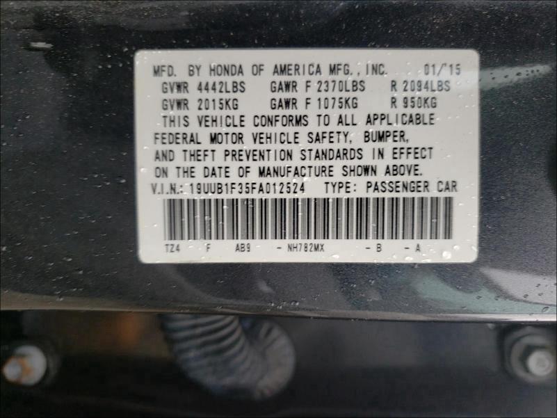 Photo 9 VIN: 19UUB1F35FA012524 - ACURA TLX 