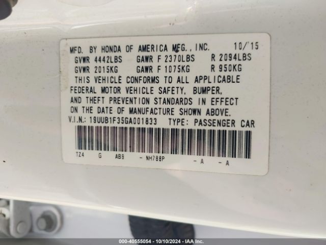 Photo 8 VIN: 19UUB1F35GA001833 - ACURA TLX 