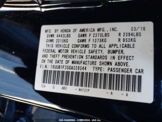 Photo 8 VIN: 19UUB1F35GA009544 - ACURA TLX 