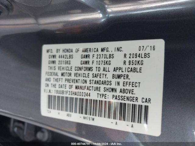 Photo 8 VIN: 19UUB1F35HA000344 - ACURA TLX 