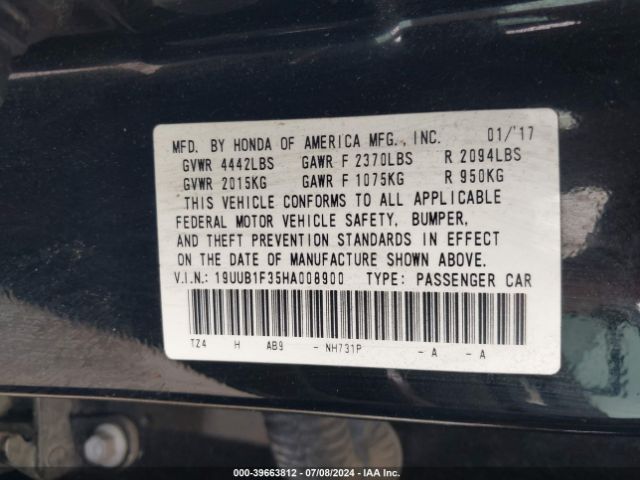 Photo 8 VIN: 19UUB1F35HA008900 - ACURA TLX 