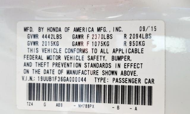 Photo 9 VIN: 19UUB1F36GA000044 - ACURA TLX 