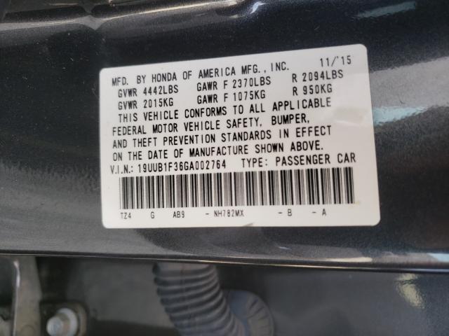 Photo 9 VIN: 19UUB1F36GA002764 - ACURA TLX 