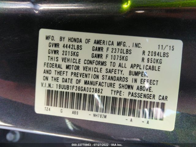 Photo 8 VIN: 19UUB1F36GA003882 - ACURA TLX 