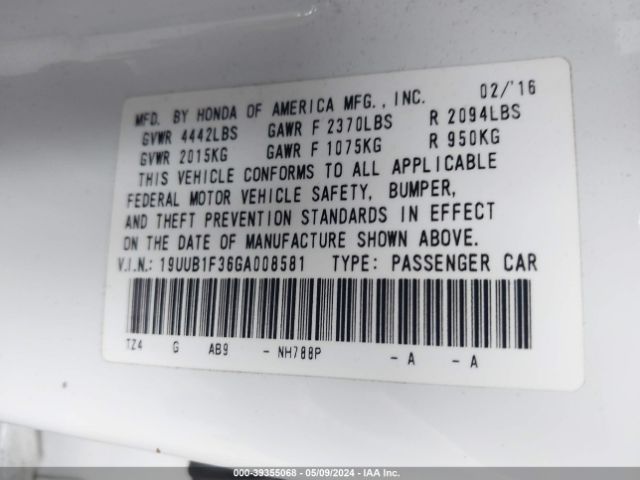 Photo 8 VIN: 19UUB1F36GA008581 - ACURA TLX 