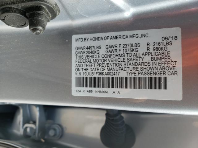 Photo 9 VIN: 19UUB1F36KA002417 - ACURA TLX 