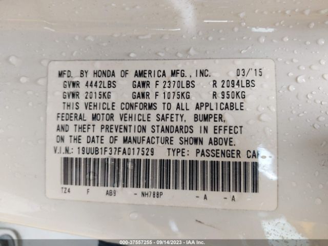 Photo 8 VIN: 19UUB1F37FA017529 - ACURA TLX 