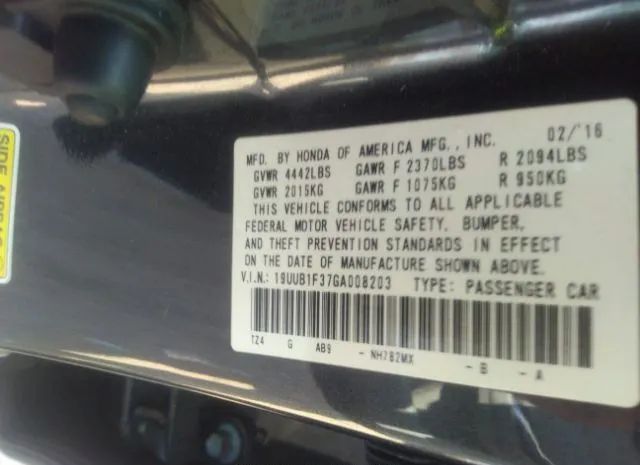 Photo 8 VIN: 19UUB1F37GA008203 - ACURA TLX 