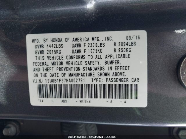 Photo 8 VIN: 19UUB1F37HA002791 - ACURA TLX 