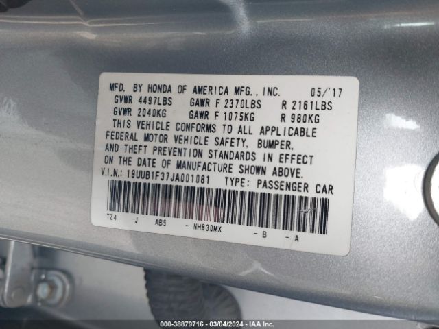 Photo 8 VIN: 19UUB1F37JA001081 - ACURA TLX 