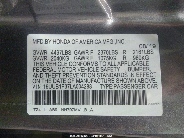 Photo 8 VIN: 19UUB1F37LA004288 - ACURA TLX 