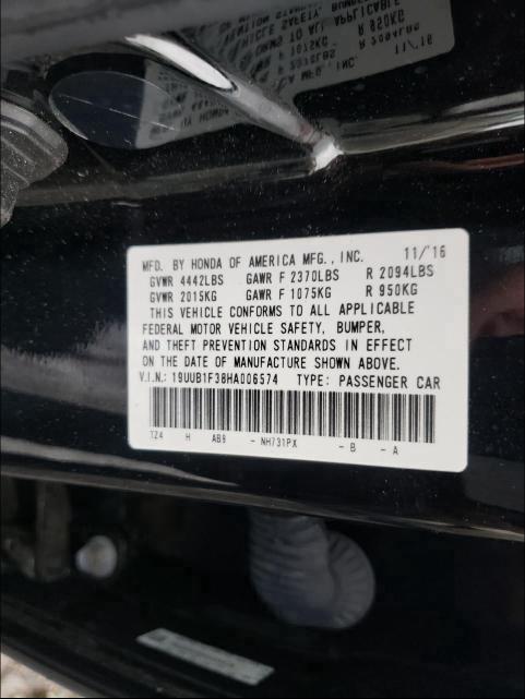 Photo 9 VIN: 19UUB1F38HA006574 - ACURA TLX 