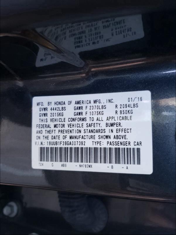 Photo 9 VIN: 19UUB1F39GA007392 - ACURA TLX 