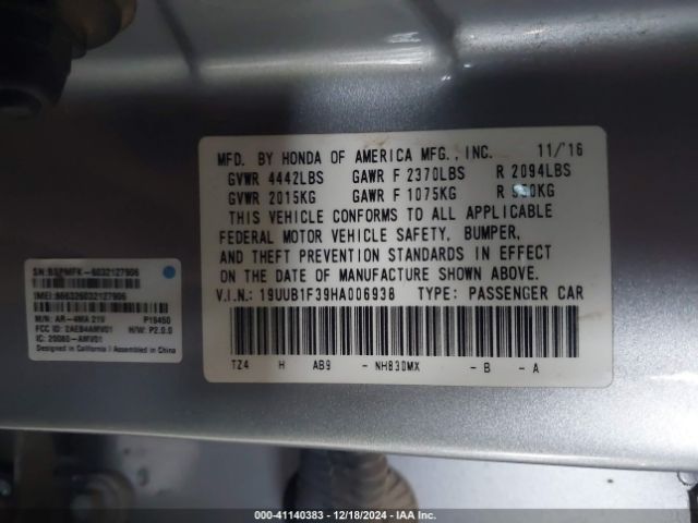 Photo 8 VIN: 19UUB1F39HA006938 - ACURA TLX 