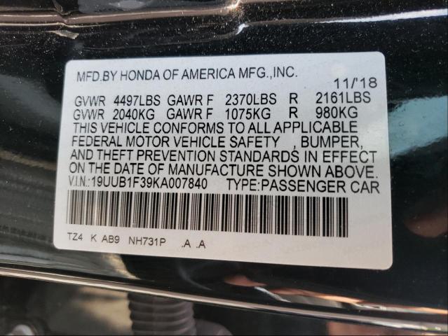 Photo 9 VIN: 19UUB1F39KA007840 - ACURA TLX 