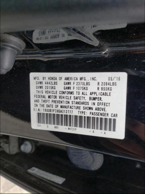 Photo 9 VIN: 19UUB1F3XGA012777 - ACURA TLX 