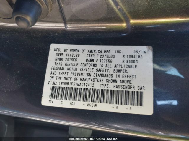 Photo 8 VIN: 19UUB1F51GA012412 - ACURA TLX 