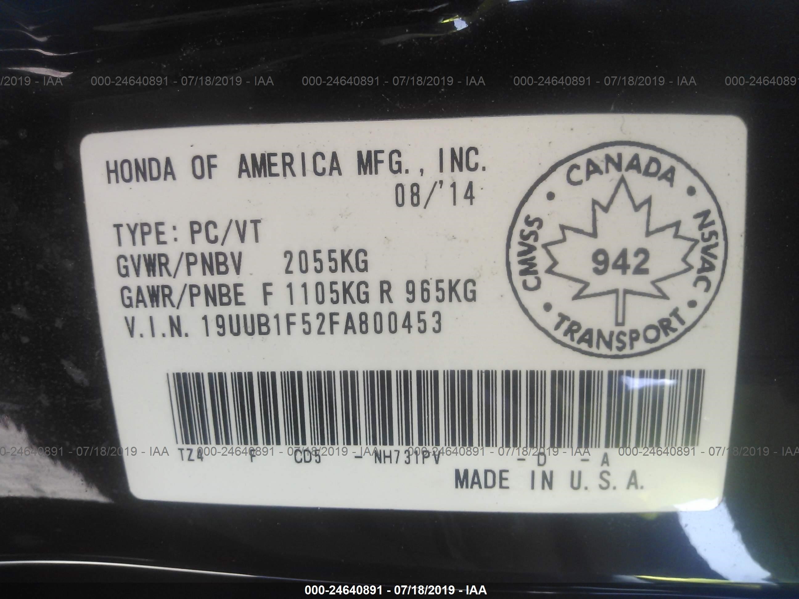 Photo 8 VIN: 19UUB1F52FA800453 - ACURA TLX 