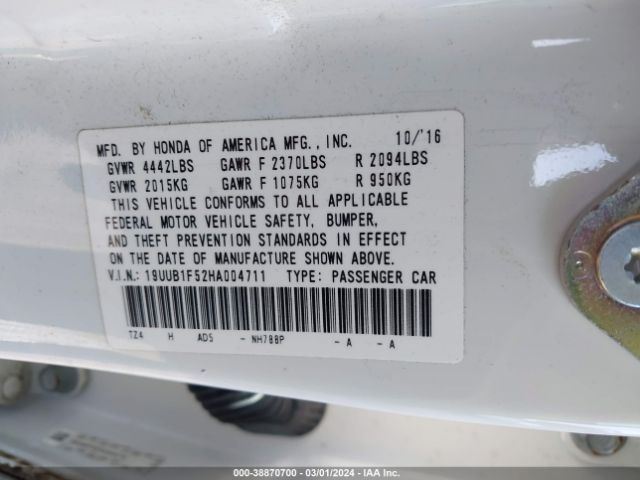 Photo 8 VIN: 19UUB1F52HA004711 - ACURA TLX 