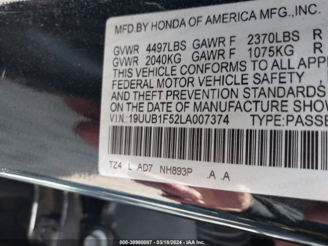 Photo 8 VIN: 19UUB1F52LA007374 - ACURA TLX 