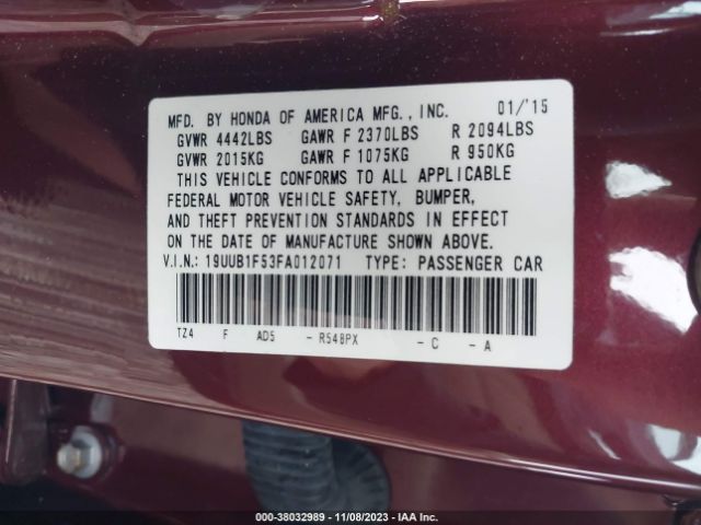 Photo 8 VIN: 19UUB1F53FA012071 - ACURA TLX 