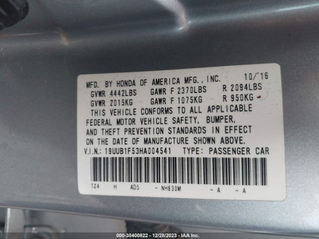 Photo 8 VIN: 19UUB1F53HA004541 - ACURA TLX 